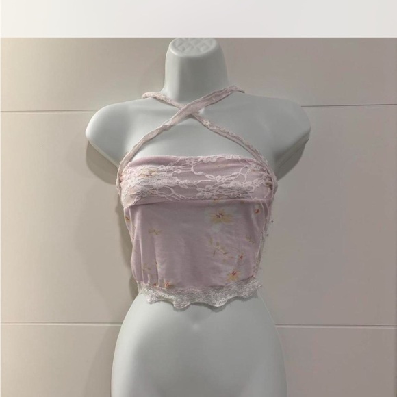 Pink Lace Halter Top - Picture 2 of 6